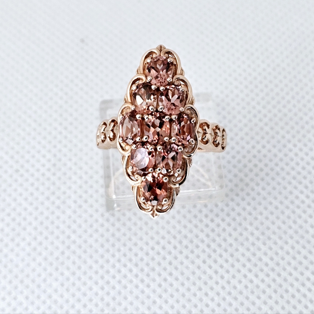 Genuine Blush Tourmaline 18k Rose Gold Over Sterling Silver Size 7